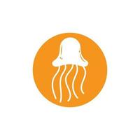 cute jelly fish Vector icon design illustration Template