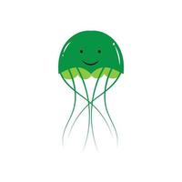 cute jelly fish Vector icon design illustration Template