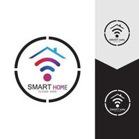 wifi house vector logo.smart city tech icon vector. vector de concepto de logotipo de red de ciudad