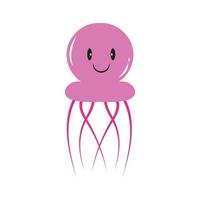 cute jelly fish Vector icon design illustration Template
