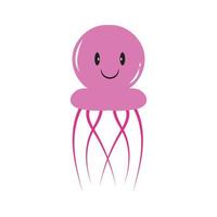 cute jelly fish Vector icon design illustration Template