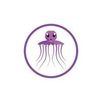 plantilla de ilustración de diseño de icono de vector de medusas lindas