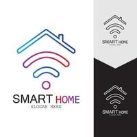 wifi house vector logo.smart city tech icon vector. vector de concepto de logotipo de red de ciudad