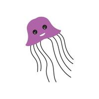 cute jelly fish Vector icon design illustration Template