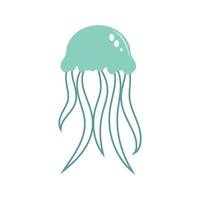 cute jelly fish Vector icon design illustration Template