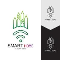 wifi house vector logo.smart city tech icon vector. vector de concepto de logotipo de red de ciudad