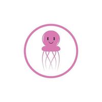 cute jelly fish Vector icon design illustration Template