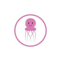 cute jelly fish Vector icon design illustration Template