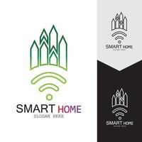 wifi house vector logo.smart city tech icon vector. vector de concepto de logotipo de red de ciudad