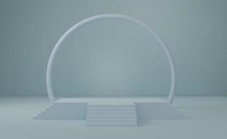 Podium empty with geometric shapes in gray pastel composition for modern stage display and minimalist mockup ,abstract showcase background ,Concept 3d illustration or 3d render photo