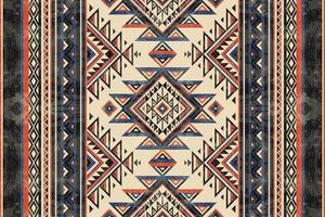 Native american indian ornament pattern geometric ethnic textile texture tribal aztec pattern navajo mexican fabric seamless Vector decoration fashion