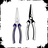Vector illustration objects Long nose plier hand tool kit