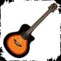 ilustración vectorial objetos guitarra acústica nueva vector