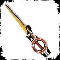 Vector illustration objects super hero masked rider faiz blaster device sword mode