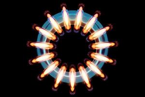 Ilustración 3d de un toro de luz. fantásticas formas geométricas cell.simple foto
