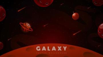 Horizontal space backgrounds with abstract shape and planets. Web design. Space exploring. Vector illustration of galaxy. Concept of web banner. Fantasy backdrop for ui galaxy game.