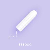 Feminine tampon pad icon. Woman menstrual care. Illustration of feminine hygiene products in a flat style. vector