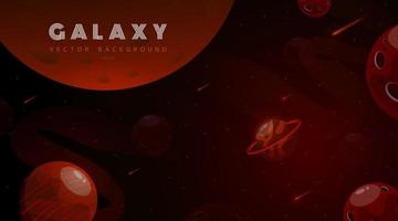 Horizontal space backgrounds with abstract shape and planets. Web design. Space exploring. Vector illustration of galaxy. Concept of web banner. Fantasy backdrop for ui galaxy game.