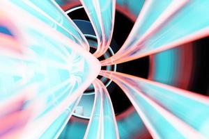 Ilustración 3d de un portal de un círculo, pasarela. un primer plano de un túnel monocromo redondo rosa. foto