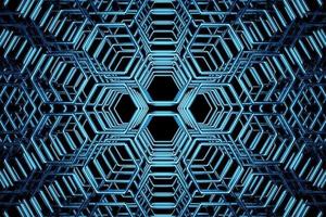 3d illustration of a blue  honeycomb monochrome honeycomb for honey. Pattern of simple geometric hexagonal shapes, mosaic background. photo