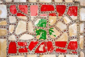 National flag of  Lebanon on stone  wall background. Flag  banner on  stone texture background. photo