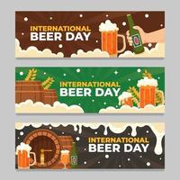 Beer Day Set Banner Template vector