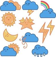 Weather Element Doodle Illustration vector