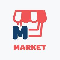 logotipo del mercado del alfabeto m vector