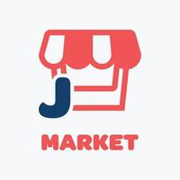 logotipo del mercado del alfabeto j vector