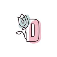 Flower Alphabet D Logo vector