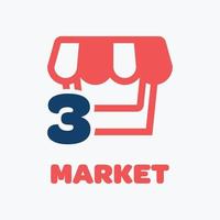 Numeric 3 Market Logo vector