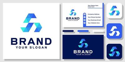 Initial Letter S Triangle Arrow Colorful Geometric Modern Icon Logo Design with Business Card Template vector