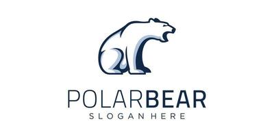 oso polar animal ilustración mascota personaje grizzly norte nieve hielo depredador vector logo diseño