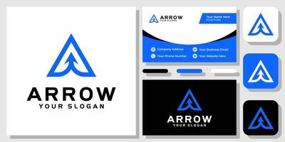 Initial Letter A Triangle Arrow Up Success Growth Abstract Logo Design with Business Card Template vector