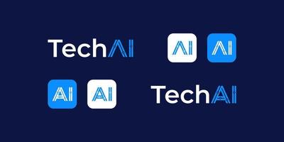Tech AI Technology Digital Innovation Circuit Board Futuristic Cyber Robot Machine Modern Vector Logo Design