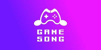 Illustration Console Game Song Note Music Joystick Musical Clef Treble Controller Vector Logo Design