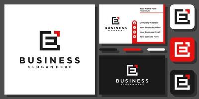 Initial Letter E Arrow Up Success Business Growth Fast Modern Vector Logo Design with Business Card