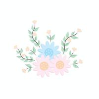 vector de diseño simple floral en color pastel