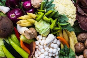 Assortment of fresh vegetables close up photo