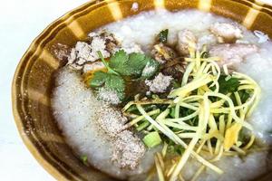 century egg congee , chinese food photo