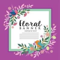 banner floral y plantilla de diseño de fondo vector