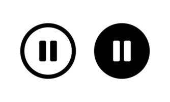 Pause button icon vector for web or mobile app