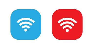 Wifi, wireless network icon vector on square button