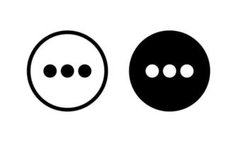 vector de icono de menú de puntos suspensivos. símbolo de signo de tres puntos