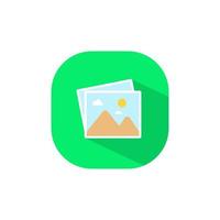 Photo gallery, album icon vector on square button