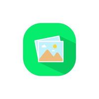 Photo gallery, album icon vector on square button