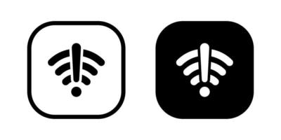 sin conexión a Internet, vector de icono de wifi desactivado en botón cuadrado