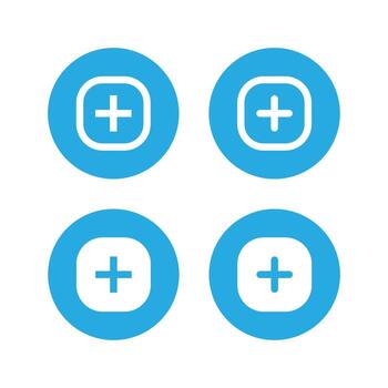 Social media elements. Add, cross, plus icon vector on circle button