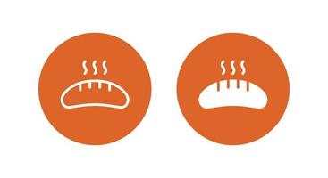 Hot sausage icon vector isolated on circle background