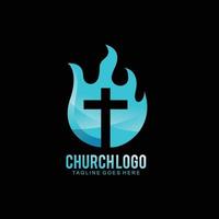 Cross logo for church design template or icon cross for christian community vector